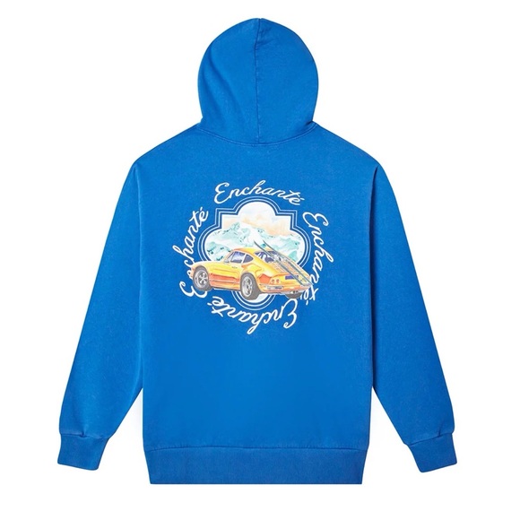 Enchanté Blue Hoodie with Car Graphic - Picture 3 of 4